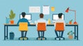 Workplace training, skill development, flat vector