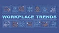 Workplace trends text with creative thin linear icons Royalty Free Stock Photo