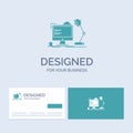 workplace, workstation, office, lamp, computer Business Logo Glyph Icon Symbol for your business. Turquoise Business Cards with