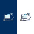 workplace, workstation, office, lamp, computer Flat Color Icon Vector Royalty Free Stock Photo