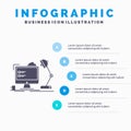 workplace, workstation, office, lamp, computer Infographics Template for Website and Presentation. GLyph Gray icon with Blue