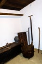 Workroom with old rusted equipment. Bucovina Village Museum. Royalty Free Stock Photo