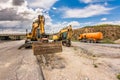 Works of repair and expansion of a road with different heavy machinery