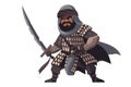 Moorish Knight: A Muslim knight from Al-Andalus, armored in chainmail and bearing a scimitar, on a white background