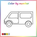 Worksheet for education. painting page, color by numbers. Game for preschool kids.