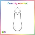 Worksheet for education. painting page, color by numbers. Game for preschool kids.