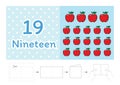 Worksheet for kindergarten kids, Count the number of objects, Learn the numbers Royalty Free Stock Photo