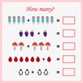 Worksheet. Mathematical puzzle game. Learning mathematics, tasks for addition for preschool children. worksheet for preschool