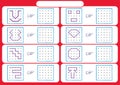 Worksheet for preschool kids, Dot to dot copy practice, copy the shapes, Visual perception activities,