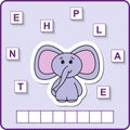 Worksheet for education. Words puzzle educational game for children. Place the letters in right order.