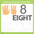 Worksheet Writing practice number eight