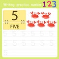 Worksheet Writing practice number five