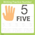 Worksheet Writing practice number five