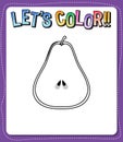 Worksheets template with letÃ¢â¬â¢s color!! text and pear outline