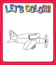 Worksheets template with letÃ¢â¬â¢s color!! text and plane outline