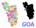 Workshop Collage Map of Goa State of Colored Gears