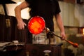 Glassworks manufacturing process Royalty Free Stock Photo
