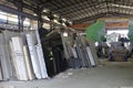 Workshop interior of guanglong stone carving factory Royalty Free Stock Photo