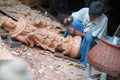 Sculpture workshop in Mandalay in Burma, Asia