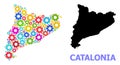 Workshop Mosaic Map of Catalonia of Colorful Gears