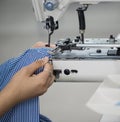 Workshop in sewing shirts in a textile factory Royalty Free Stock Photo