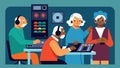In a workshop on sound editing seniors experiment with different audio levels and effects adding a professional touch to