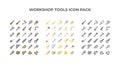 Workshop tools icon collection Royalty Free Stock Photo