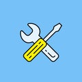 Workshop tools line icon