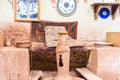 Workshop of Turkish traditional ceramic pots and jars in underground ceramic shop located in Avanos, Cappadocia, Turkey Royalty Free Stock Photo