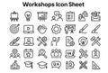 Workshops Vector Icon Set for Employee Training Events Professional Development Skills Royalty Free Stock Photo