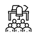 workspace colleagues line icon vector illustration