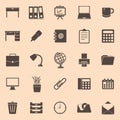 Workspace color icons on brown background