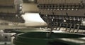 Workspace of embroidery machine show embroider