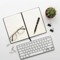 Workspace essentials isolated on white background Royalty Free Stock Photo