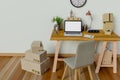 Workspace with laptop computer. Royalty Free Stock Photo