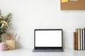 Workspace Mock up laptop and table of creative desktop of female Royalty Free Stock Photo