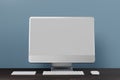 Workspace with mockup blank screen laptop computer. 3D Rendering Royalty Free Stock Photo