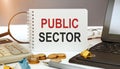 Public Sector is written on a notepad Royalty Free Stock Photo