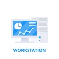 Workstation computer vector illustration