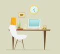 Workstation, flat design Royalty Free Stock Photo