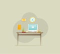 Workstation, flat design Royalty Free Stock Photo