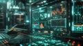 The High-Tech Trading Workstation.AI generated image Royalty Free Stock Photo