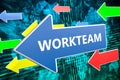 Workteam text concept Royalty Free Stock Photo