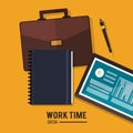 Worktime desk office supply design Royalty Free Stock Photo