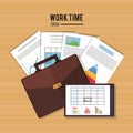Worktime desk office supply design Royalty Free Stock Photo