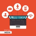 Worktime social media design Royalty Free Stock Photo