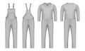 Workwear icon set, realistic style