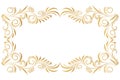 Gold Decorative ornament border, frame. Graphic arts. Royalty Free Stock Photo