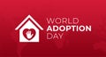 World Adoption Day Background Illustration with House and Heart Royalty Free Stock Photo