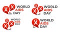 World aids day badges collection.